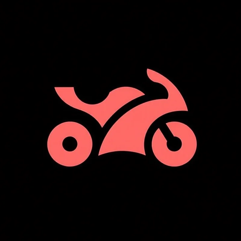 Pictorial logo of a motorbike