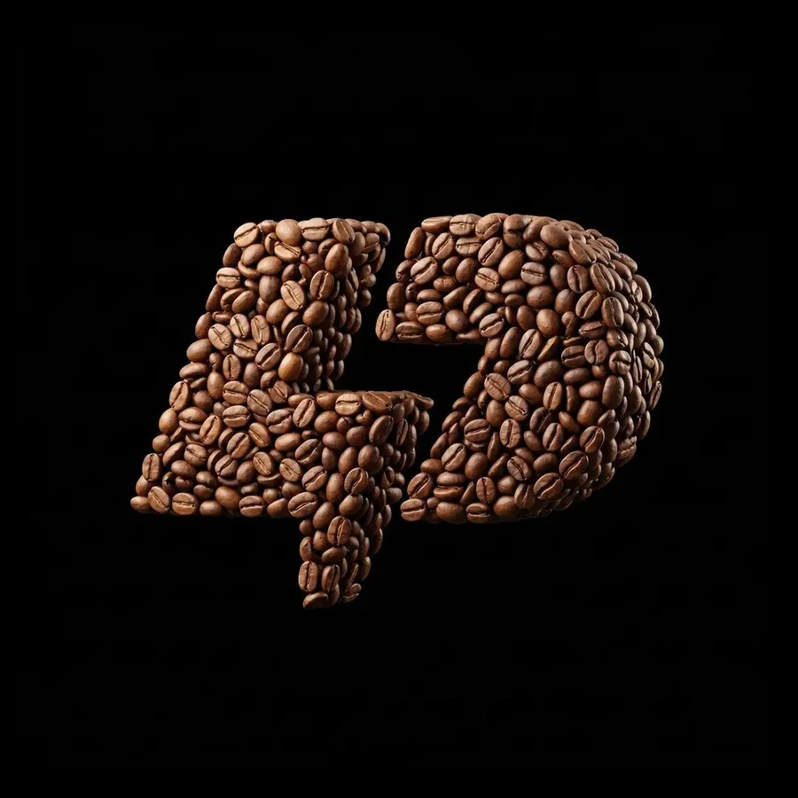 The LD logo made from coffee beans