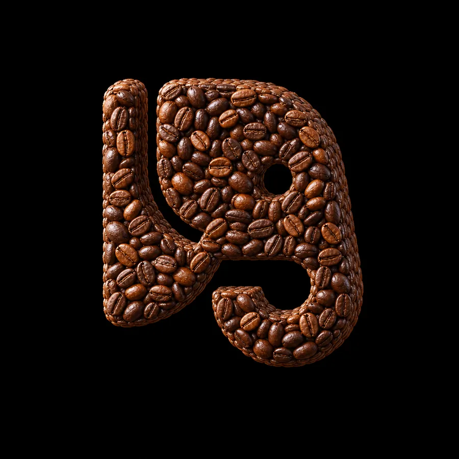 The elephant made from coffee beans