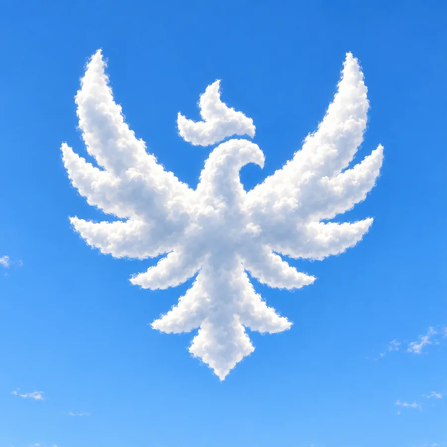 The phoenix made as a cloud in the sky
