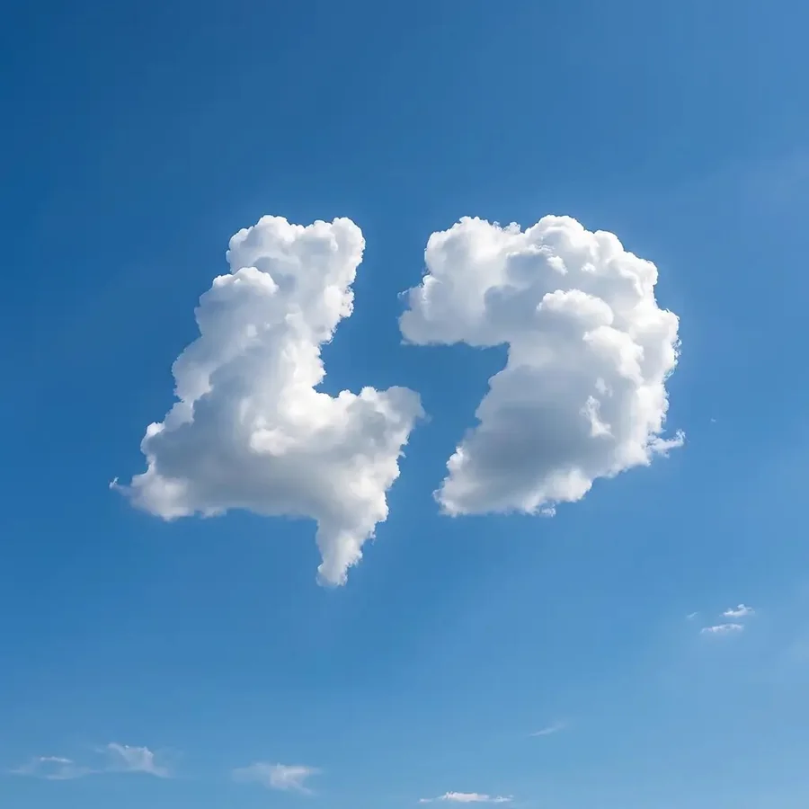 The LD logo made as a cloud in the sky