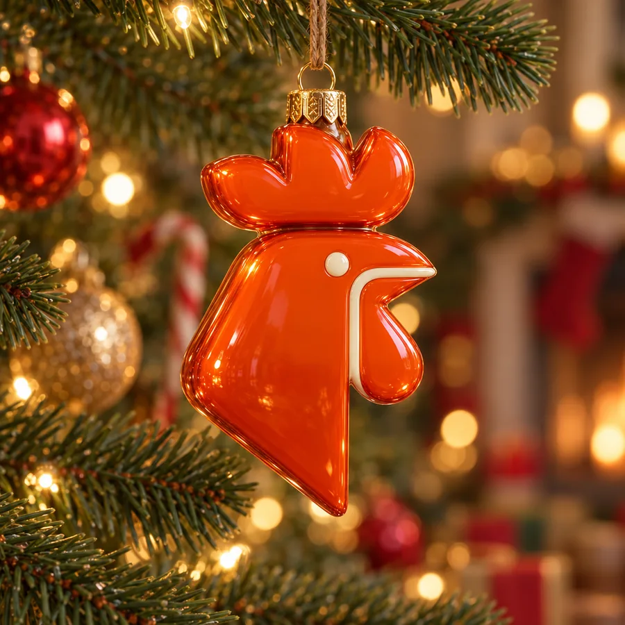 The rooster made as a Christmas tree ornament