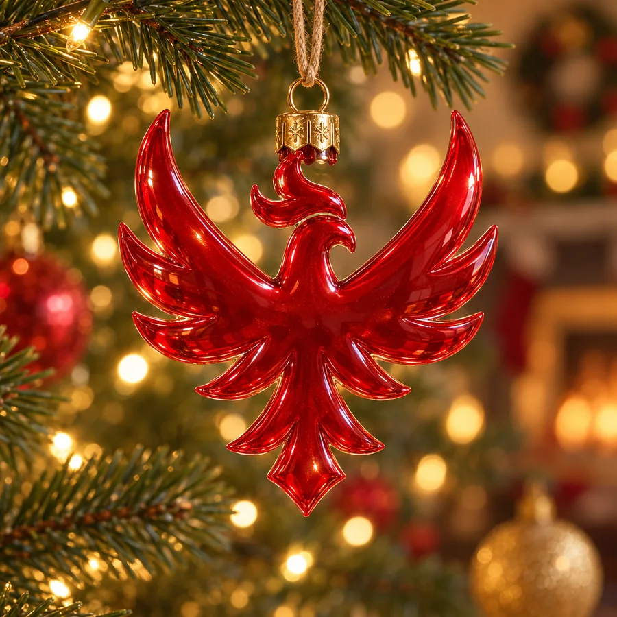 The phoenix made as a Christmas tree ornament