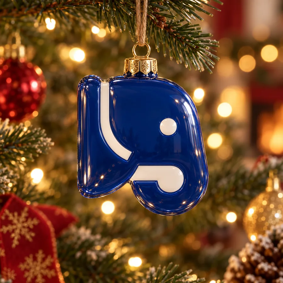 The elephant made as a Christmas tree ornament