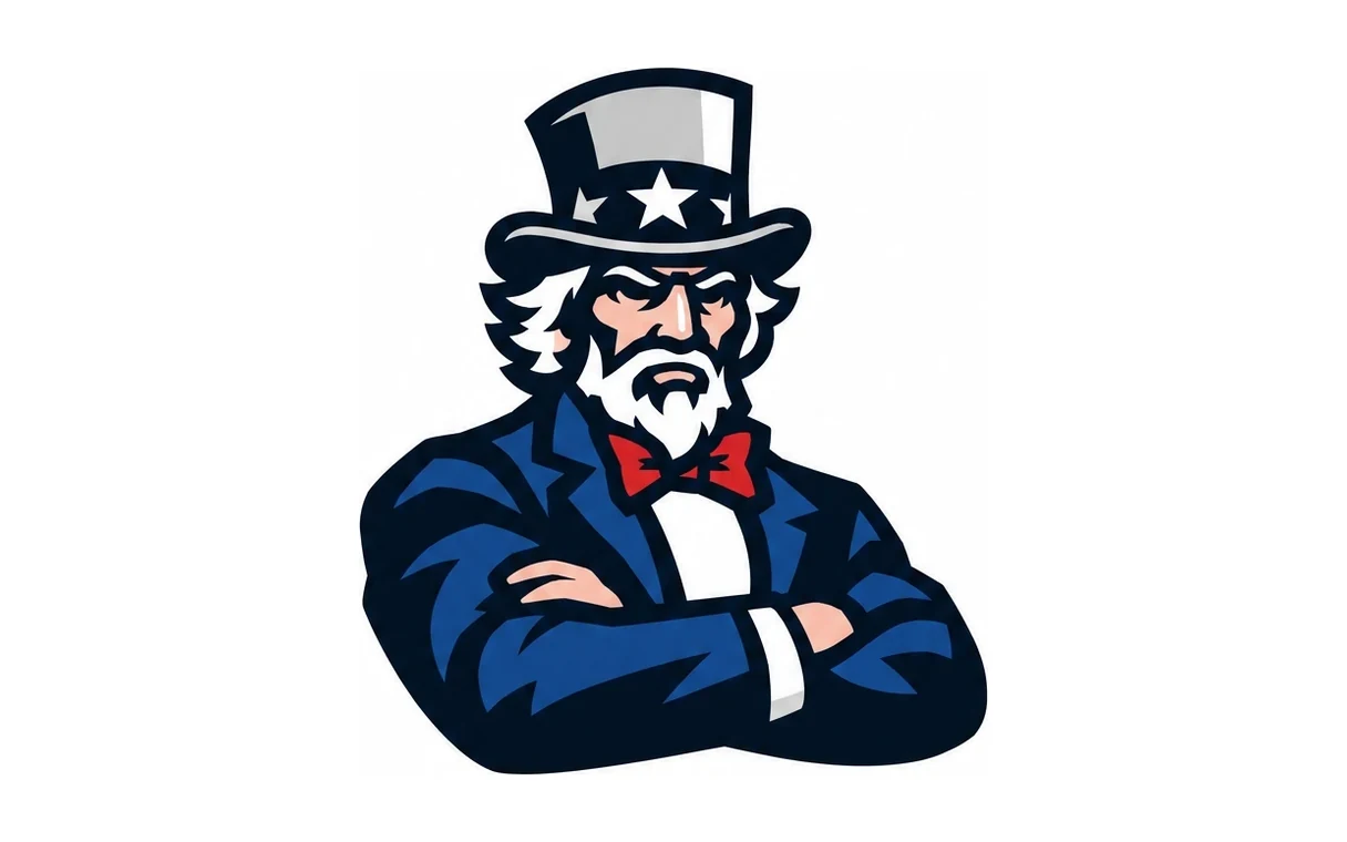 The Uncle Sam mascot logo, ready to vectorize