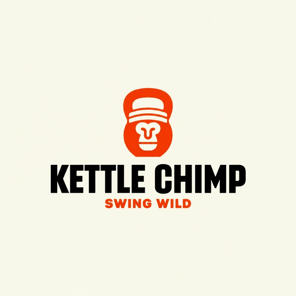 The Kettle Chimp logo with a cream headband added to the chimp, the rest unchanged