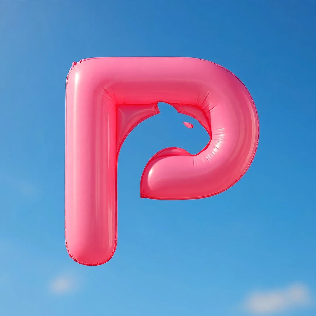 A P monogram with a horse head made as balloon