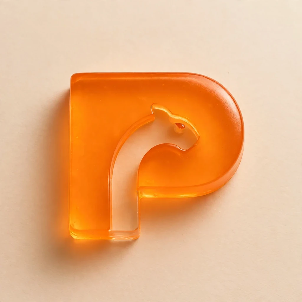 A P monogram with a horse head made as jelly