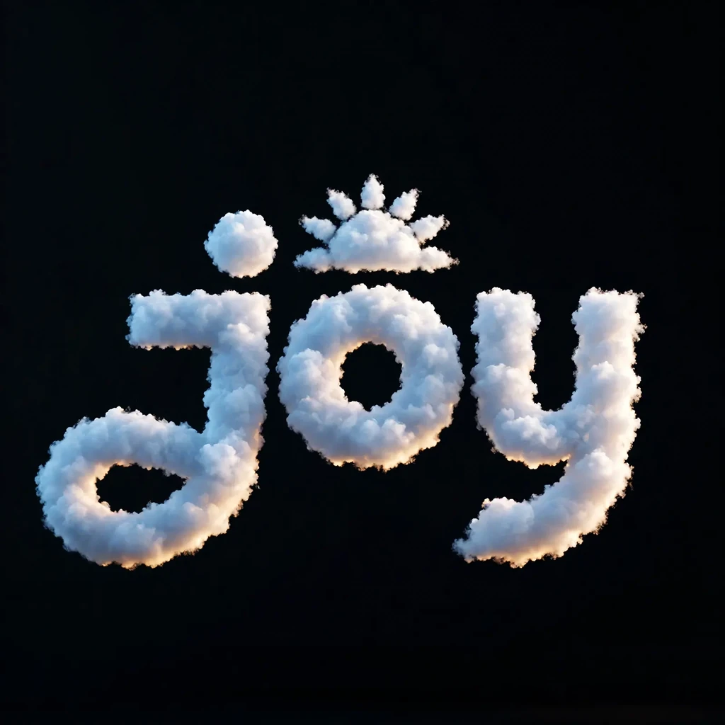The joy wordmark made as cloud
