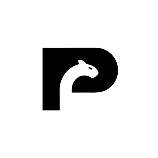 The original logo: a P monogram with a horse head