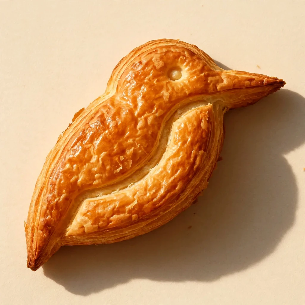 A kingfisher logo made as a croissant