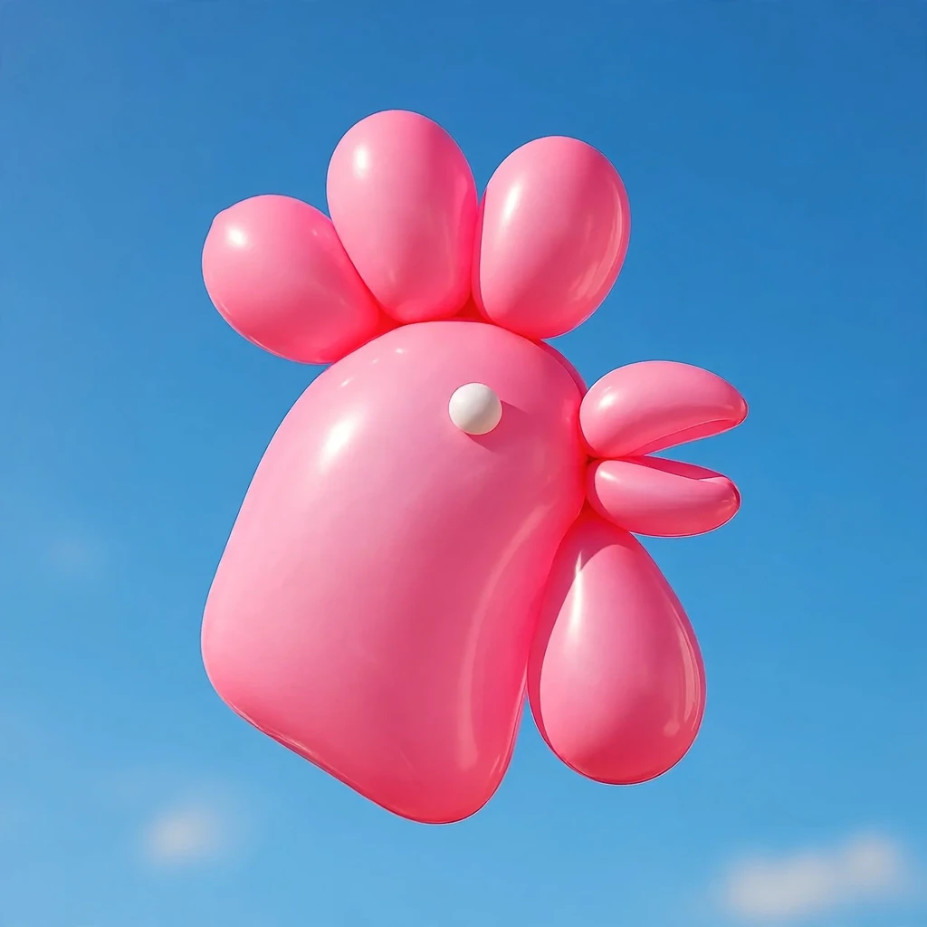 A rooster head made as balloon