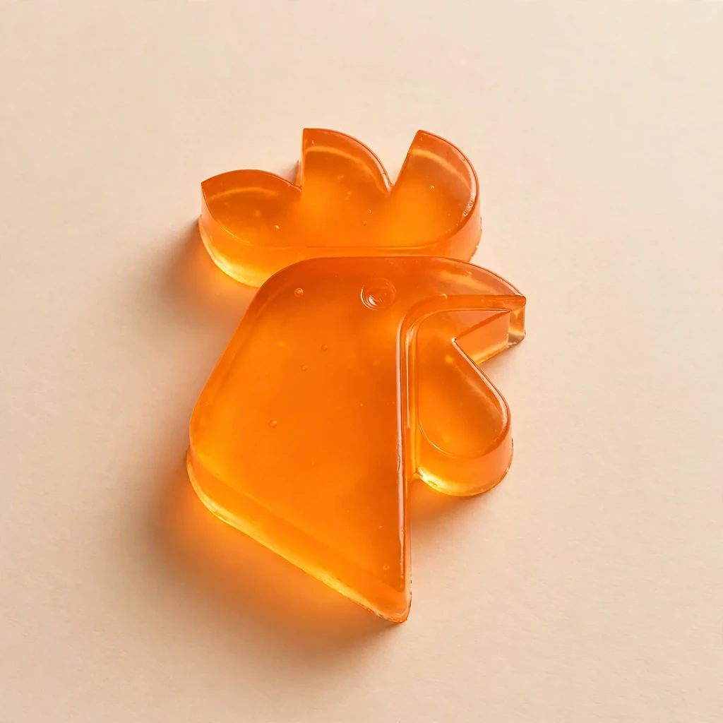 A rooster head made as jelly
