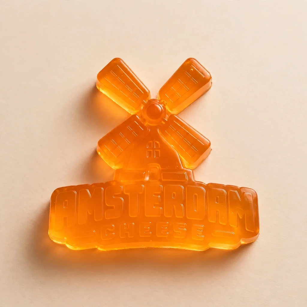 A windmill badge made as jelly