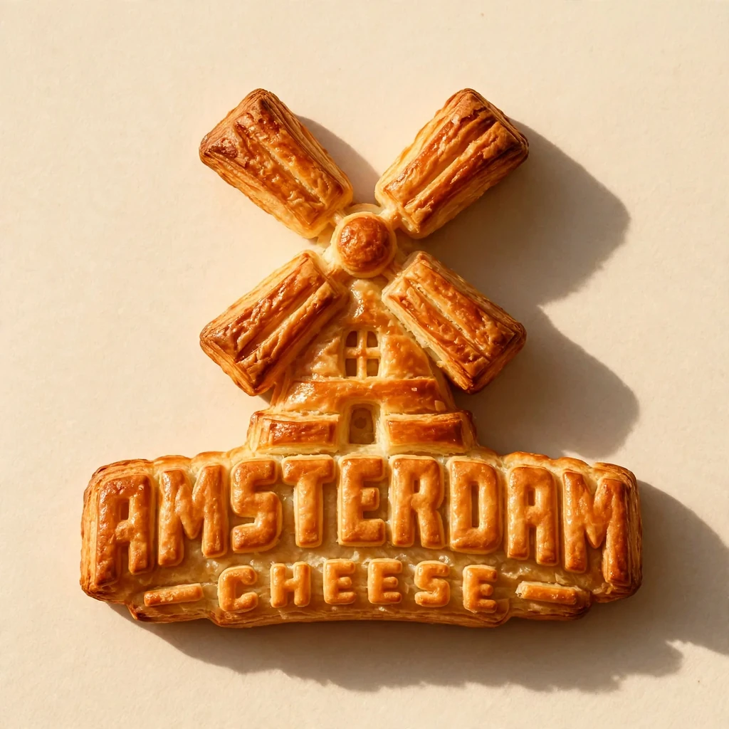 A windmill badge made as croissant