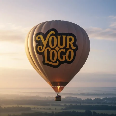 Hot Air Balloon mockup, a preview from the app library