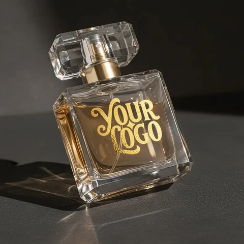 Gold Foil Perfume Bottle mockup, a preview from the app library