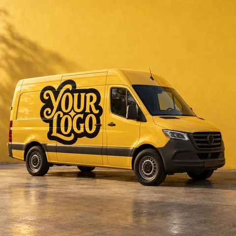 Delivery Van mockup, a preview from the app library