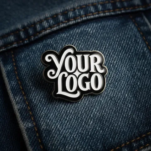 Denim Jacket Pin mockup, a preview from the app library