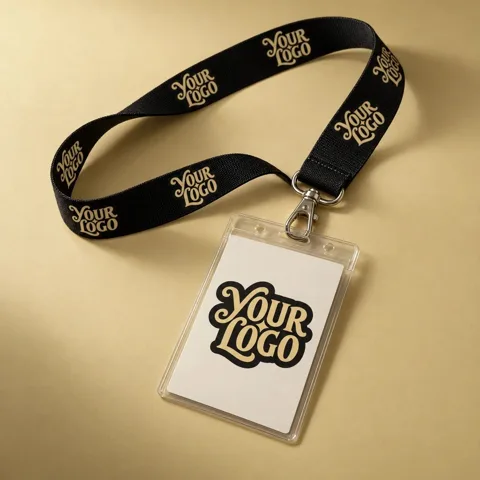Lanyard and Badge mockup, a preview from the app library