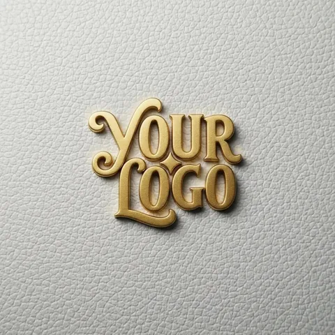 Gold Metal Pin mockup, a preview from the app library