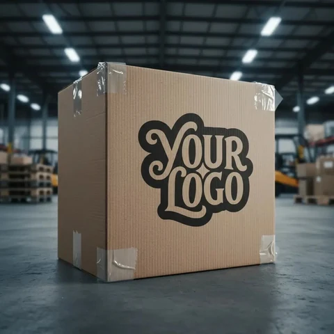 Shipping Box mockup, a preview from the app library