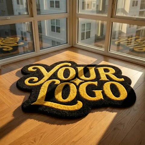 Tufted Logo Rug mockup, a preview from the app library