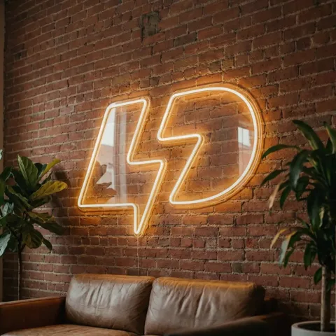 Neon Wall Sign mockup, a preview from the app library