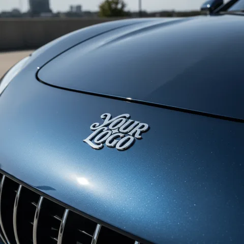 Car Chrome Logo mockup, a preview from the app library