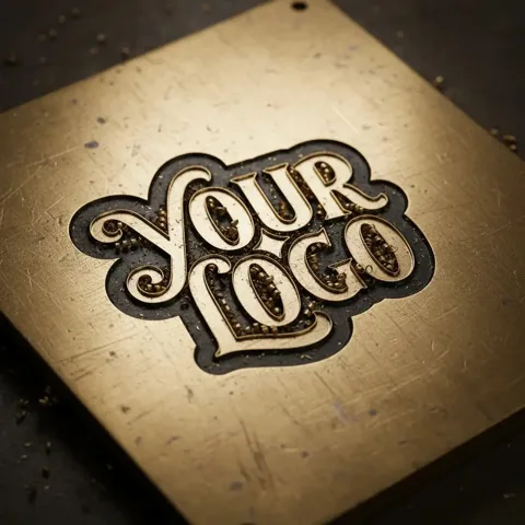 Metal Engraved Plate mockup, a preview from the app library