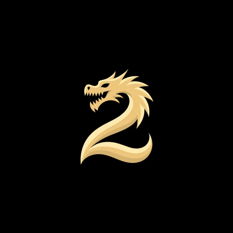 Number: a Monogram logo of the number 2