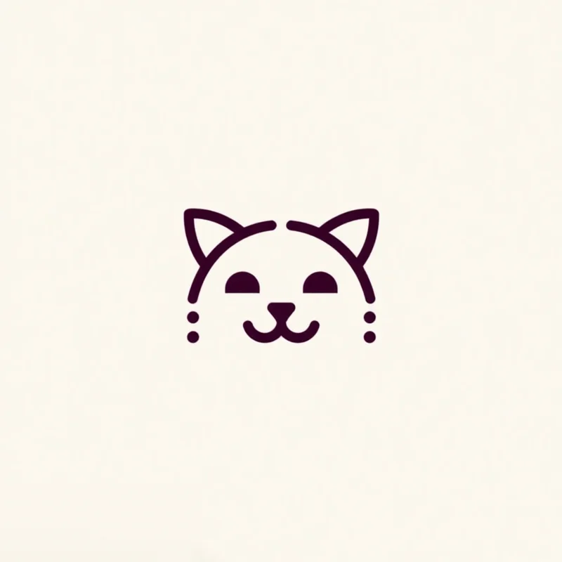 Portrait: a Line Art logo of a cat face