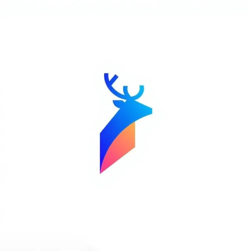 Abstract logo: deer angled dynamically