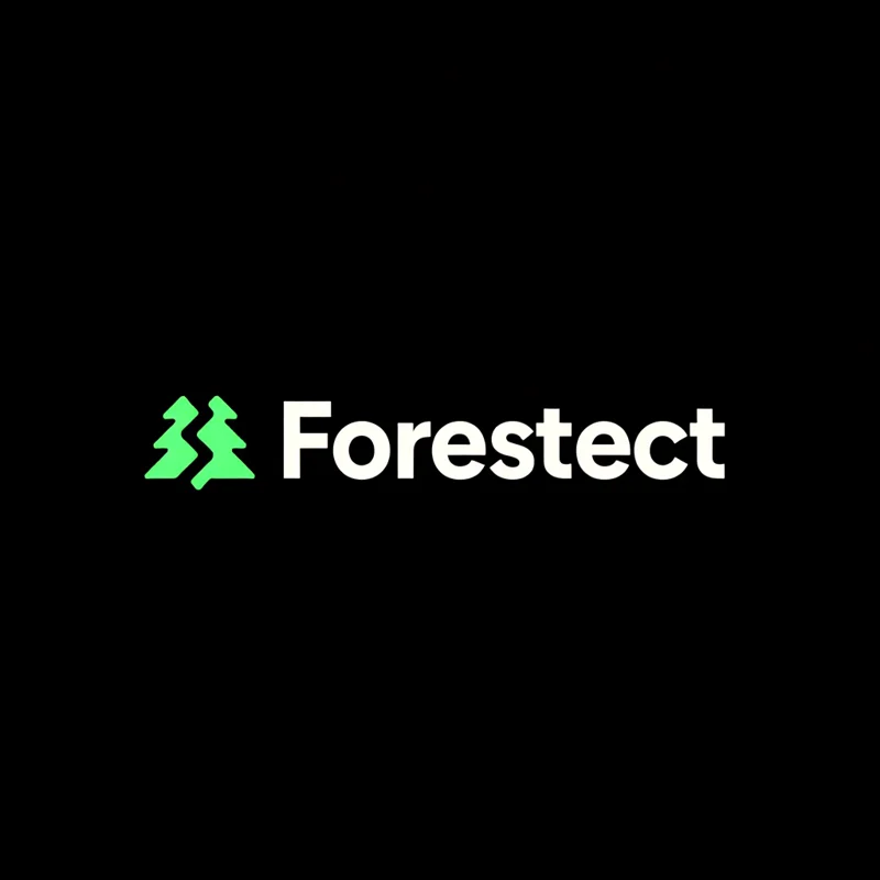 Logotype example: Forestect in geometric letters