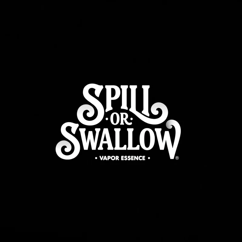 Logotype example: SPILL OR SWALLOW in a sans font