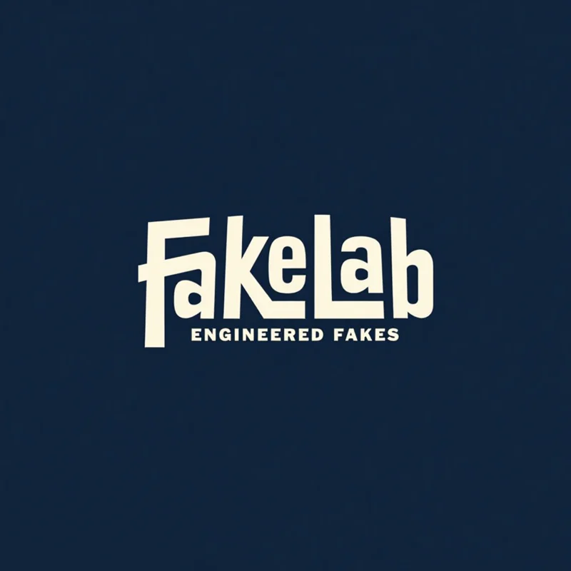 Logotype example: FakeLab in geometric letters