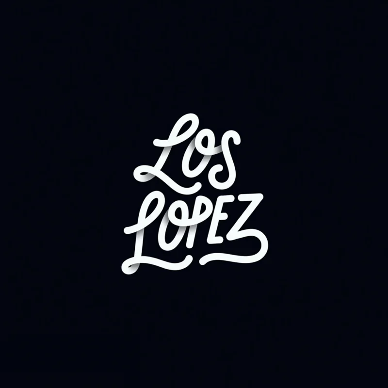 Logotype example: LOS LOPEZ in a cursive font