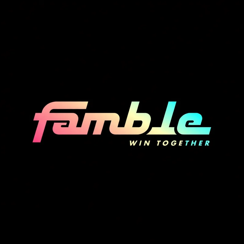 Logotype example: Famble Media in a sans font