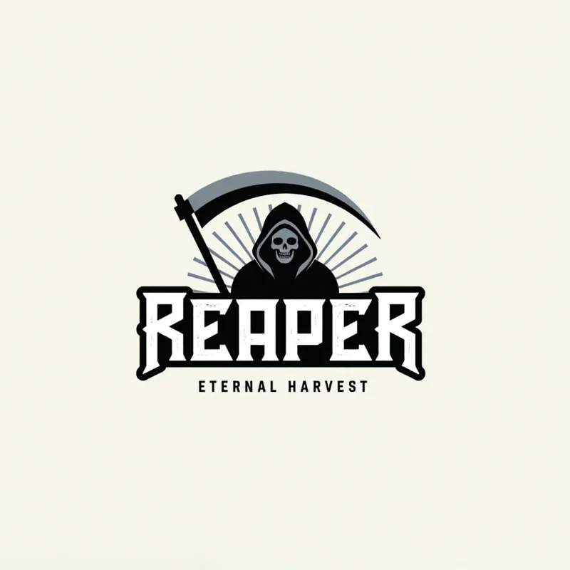 Logotype example: Reaper in geometric letters