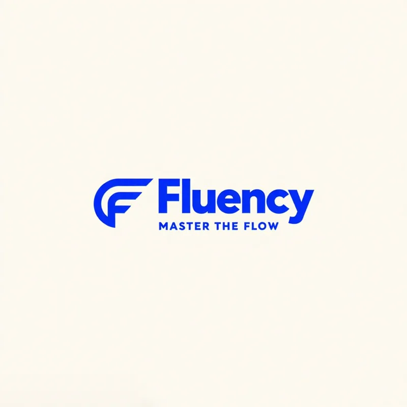Logo Type logo: Interlocking fluid lines merge into letterforms, where the 'F' transforms into a stylized wave symbolizing motion