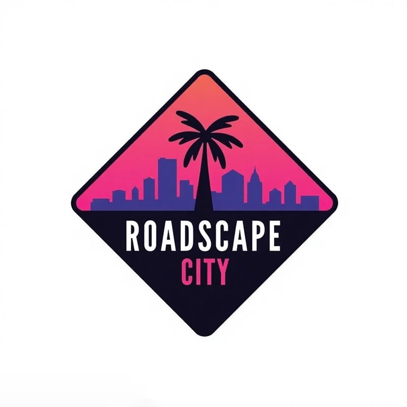 Diamond Badge/Crest logo: Showing a stylized palm over Miami's skyline at dusk, embodying coastal allure