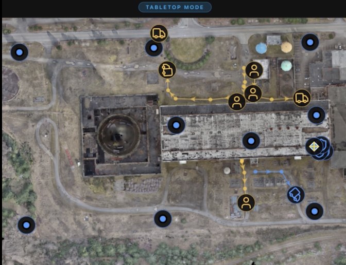Security operations map of a nuclear site