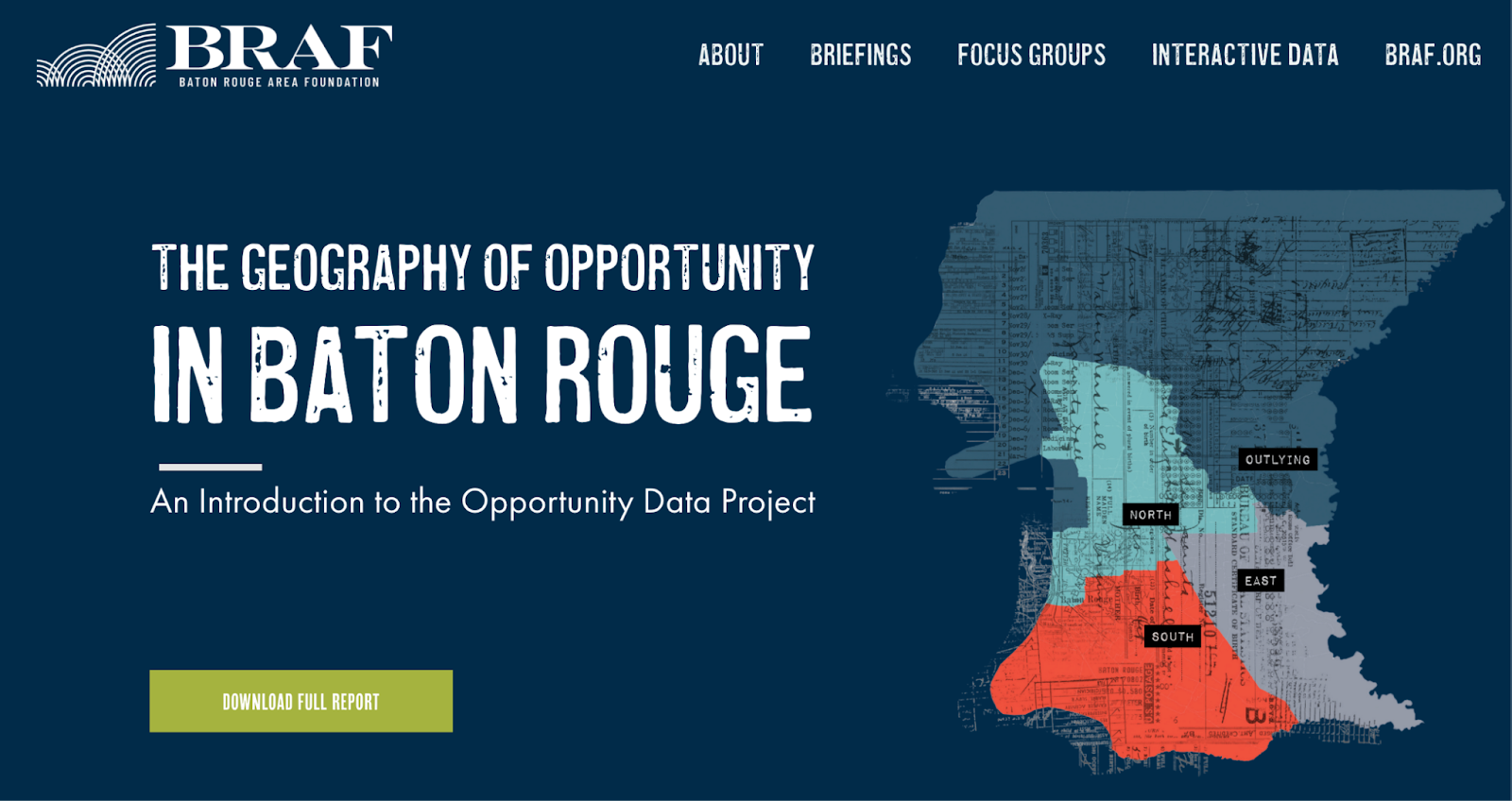 Screenshot of the Opportunity Data Project website.
