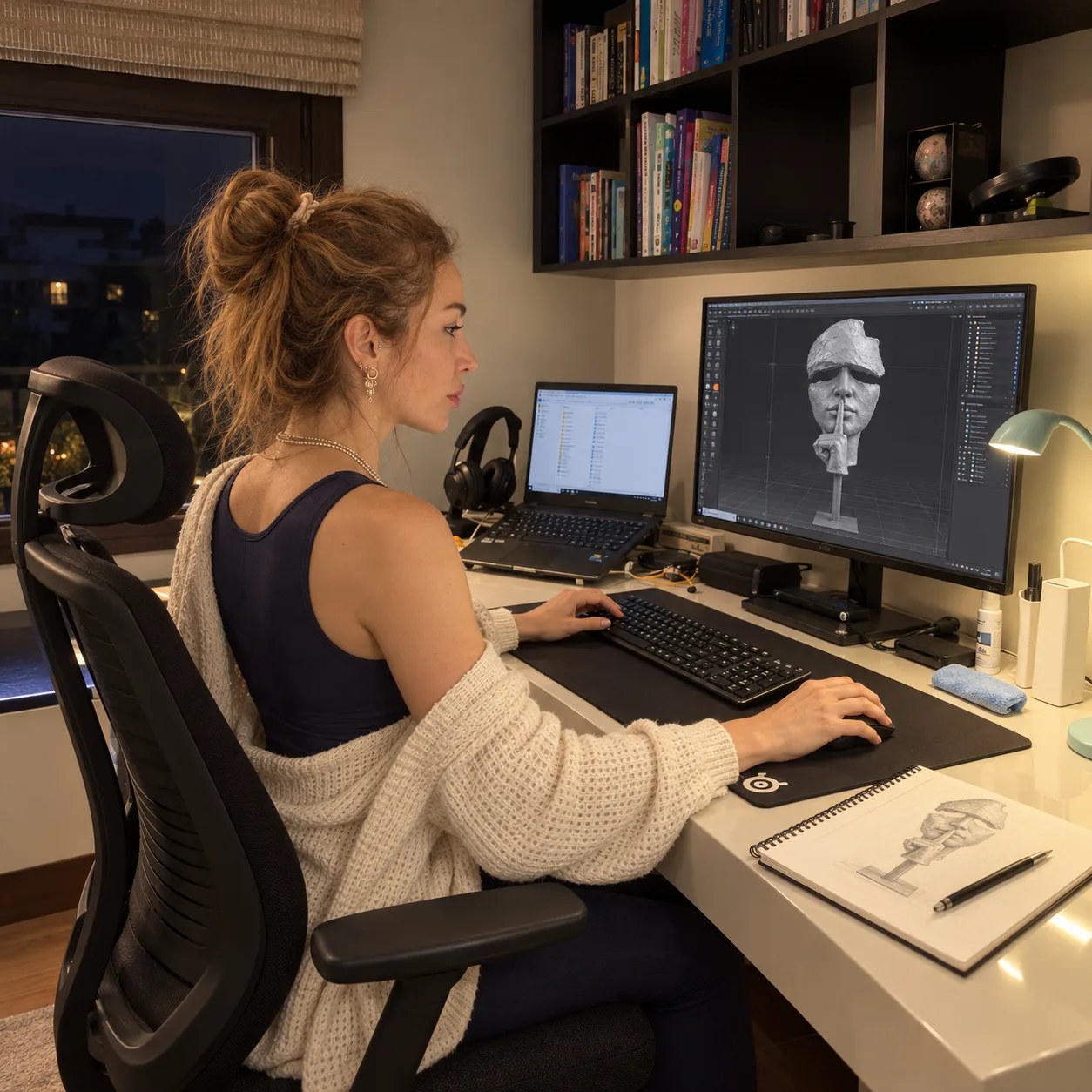 3D model of The Mask on the computer