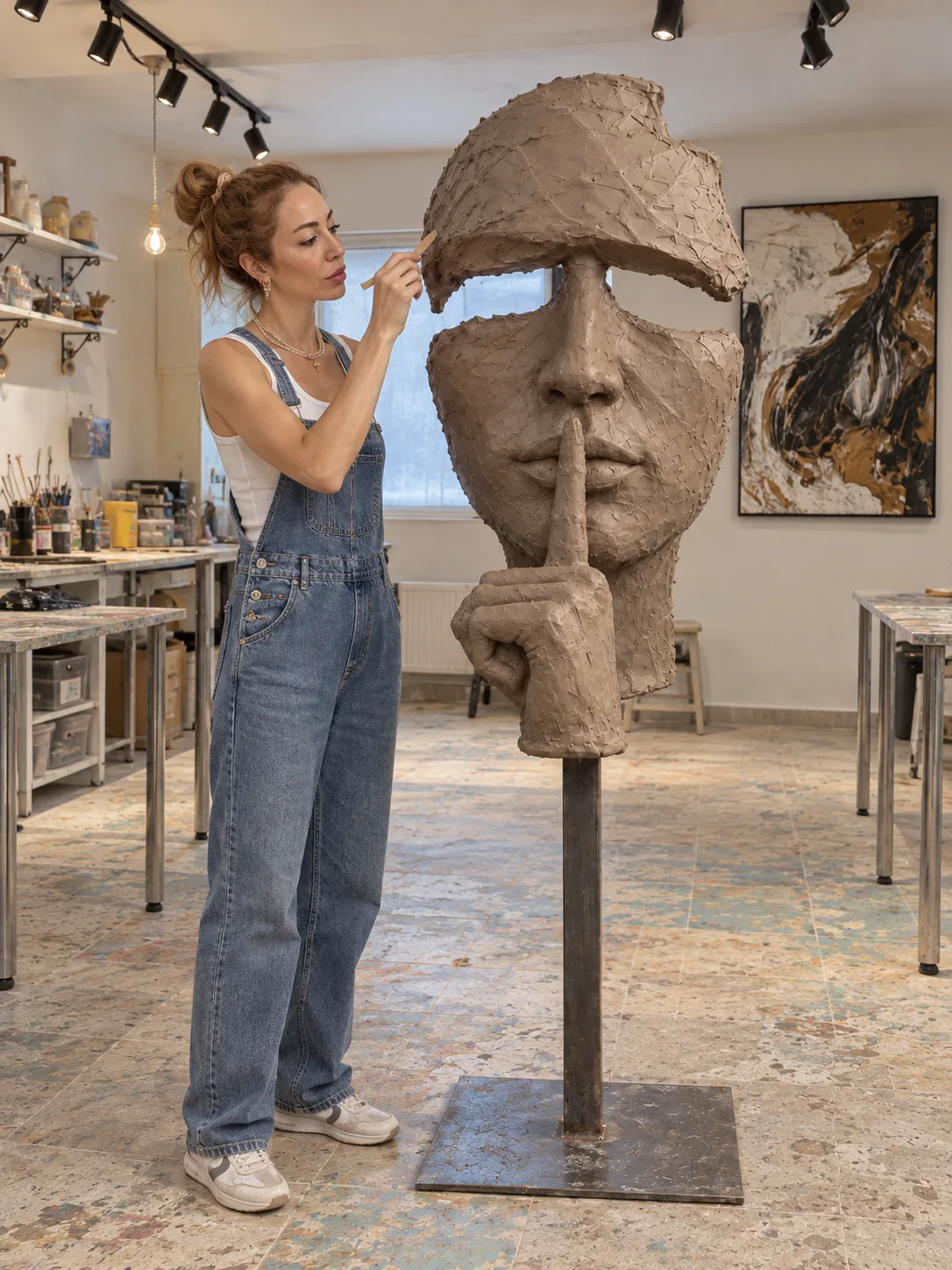The completed clay sculpture