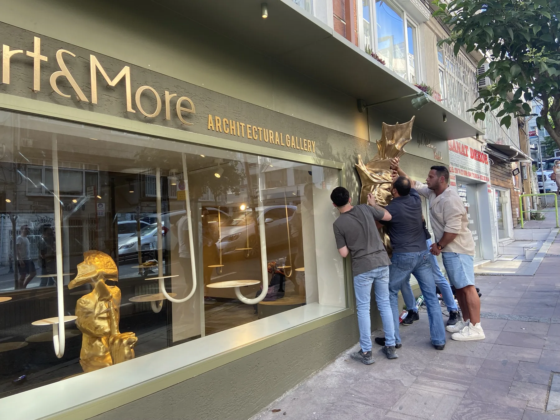 The Mask in the gallery window on Şair Nedim Caddesi