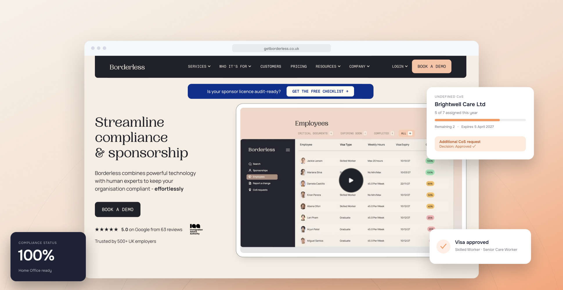 Borderless website designed and built in Webflow by Appleby Creative