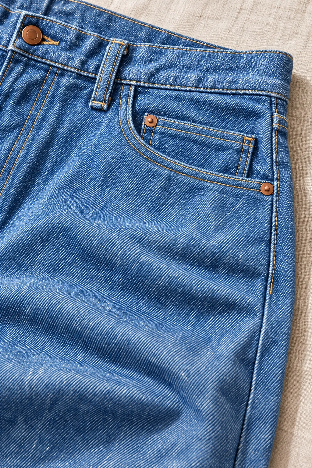 The same jeans after a bright fade.