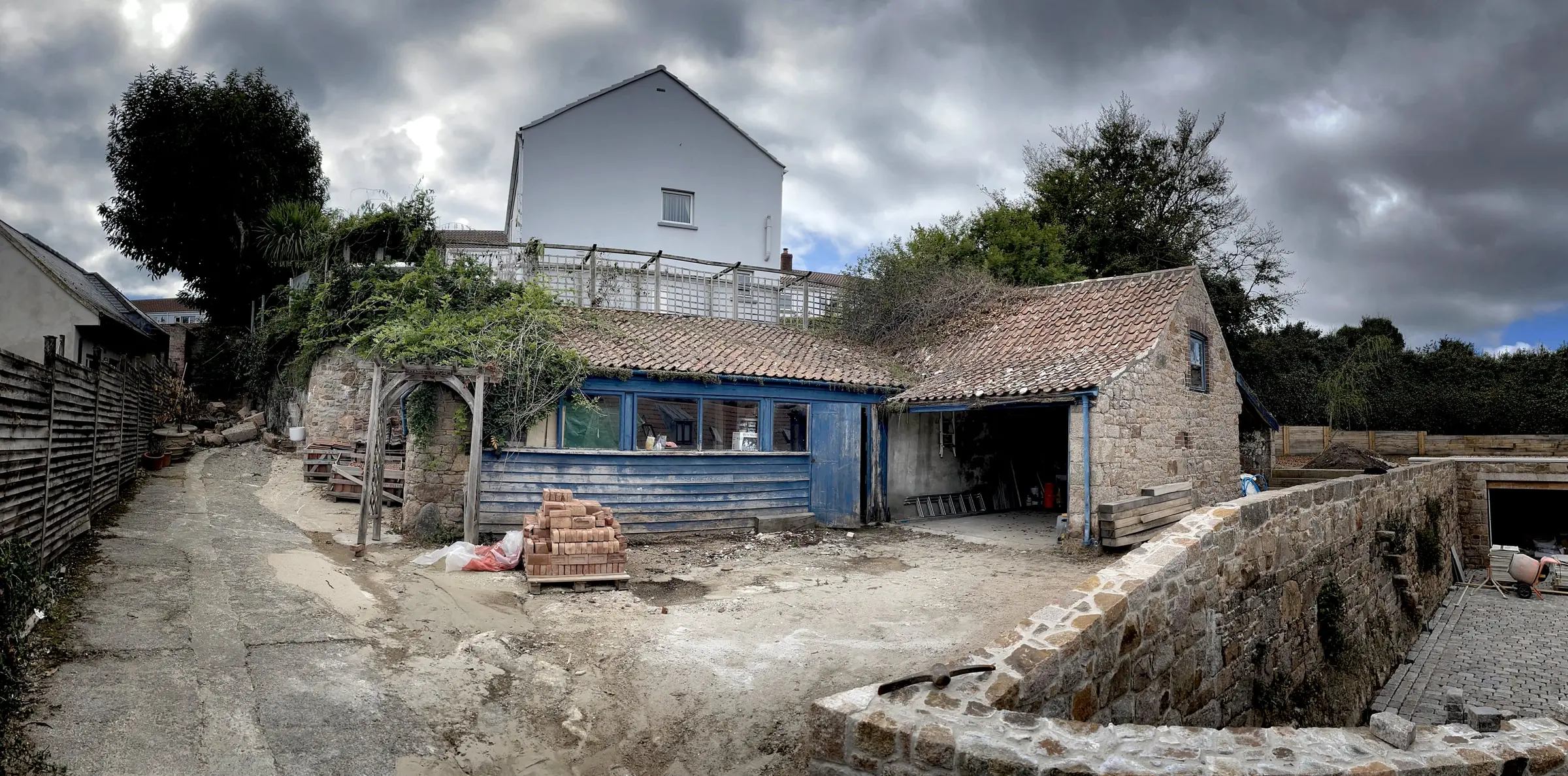 The original granite pig sty at Les Vaux before conversion, St Brelade, Jersey