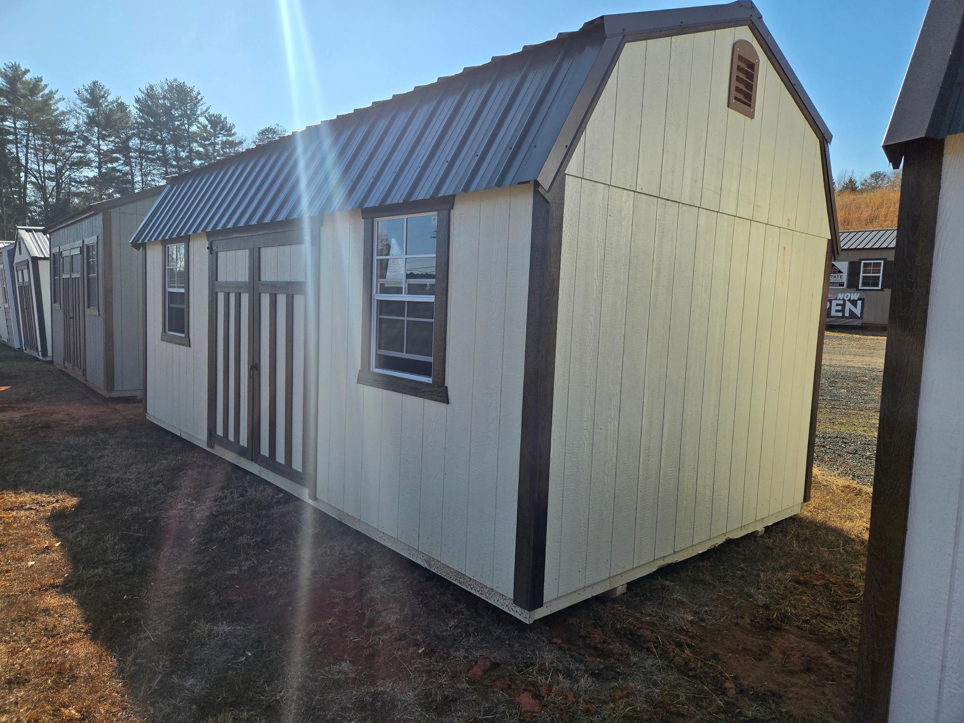 Classic Loft 10x20 portable building in Navajo White